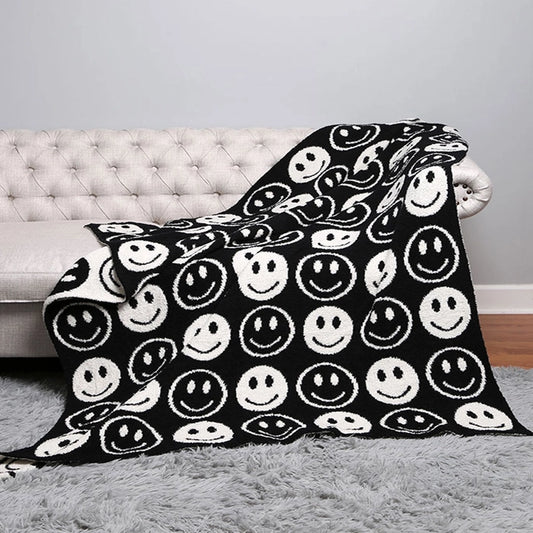 Smiley face throw blanket