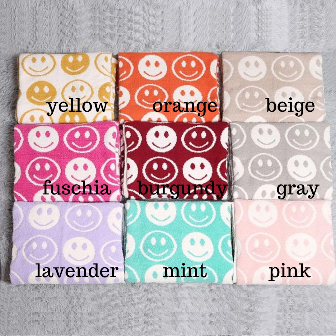 Smiley face throw blanket